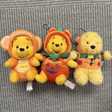 곰돌이 푸 봉제 인형 배지 3종 세트