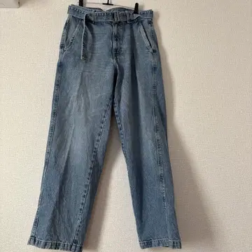 자라 라이트 블루 와이드 레그 데님