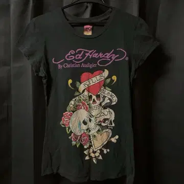 Ed Hardy Ladies 티셔츠 S 스톤 스컬 에드하디