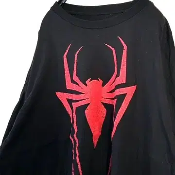 마블 거미 스파이더맨 티셔츠 XL 블랙 검정 구제 의류