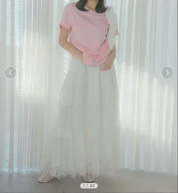 스나이델 snidel 레이스 트림 티어드 스커트