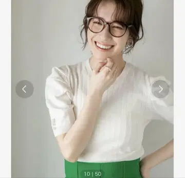 나노 유니버스 세탁기 사용 가능 펄 반팔 리브 니트