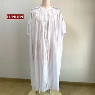 LUPILIEN 루피리안 밴드 카라 자수 반팔 롱 원피스