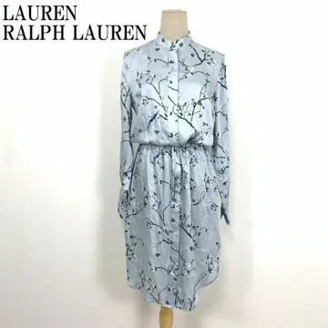 LA6991 랄프 로렌 꽃무늬 긴팔 원피스 블루 폴리에스테르 6