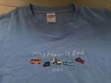 My Hair is Bad 마이 헤어 boys 티셔츠 자수 블루 자동차