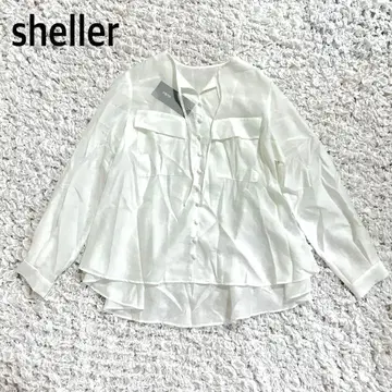 새상품 셰리에 sheller 시어 셔츠 블라우스 화이트 긴팔