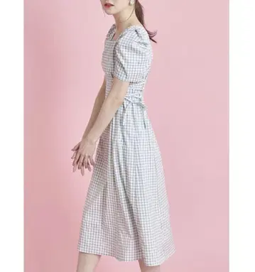 토코 클로젯 깅엄 체크 원피스