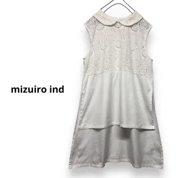 mizuiro ind 절개 레이스 블라우스 튜닉 원피스 둥근 카라 레이스