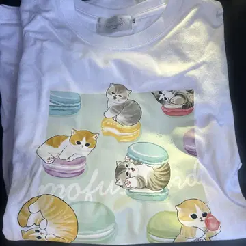 mofusand 고양이 마카롱 티셔츠 XL