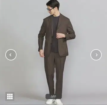 브라운 테일러드 자켓 셋업