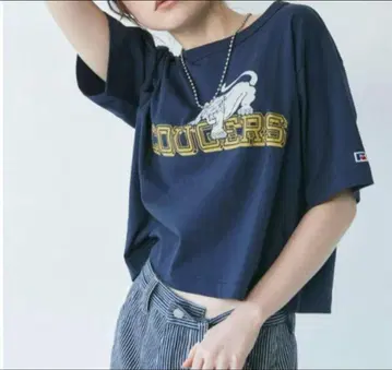 Ungrid RUSSELL 별주 숏 티 네이비