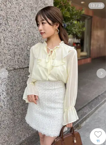 스나이델 SNIDEL 썸머 트위드 스카 숏 팬츠