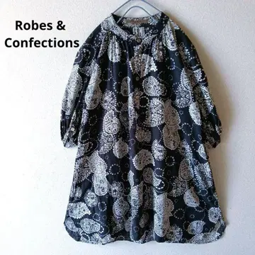 Robes & Confections 원피스 밴드 카라 린넨 루즈핏