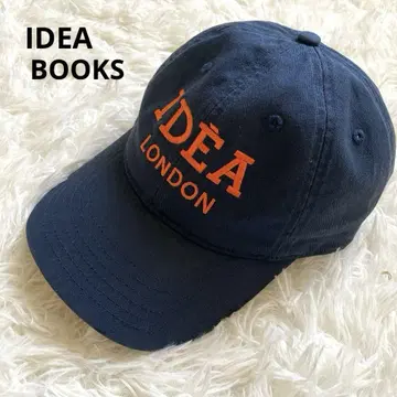 IDEA BOOKS LONDON 캡 네이비 컬러 로고 오렌지