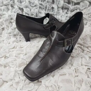 Putz 천연 가죽 램 가죽 와이드 힐 펌프스 와이드 3E 23cm