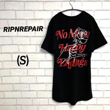 RIPNREPAIR 립 앤 리페어 티셔츠 블랙 꽃 장미 한국 스트릿