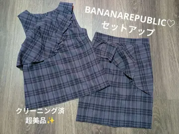 BANANAREPUBLIC. 체크 무늬 프릴 셋업