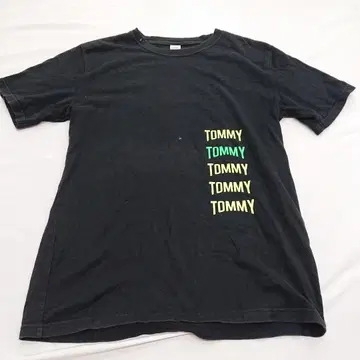 TOMMY 프린트 반팔 티셔츠 블랙 M