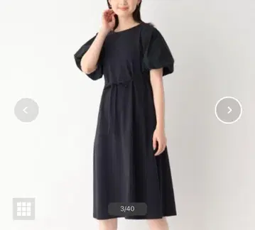index 벌룬 슬리브 A 라인 원피스 세탁기 사용 가능 UV 접촉 냉감