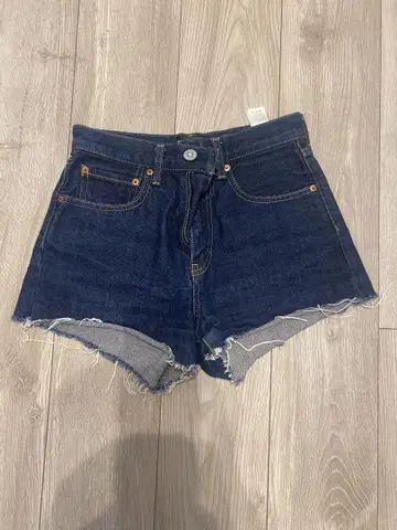 MOUSSY 마우지 다크 블루 데님 숏 팬츠