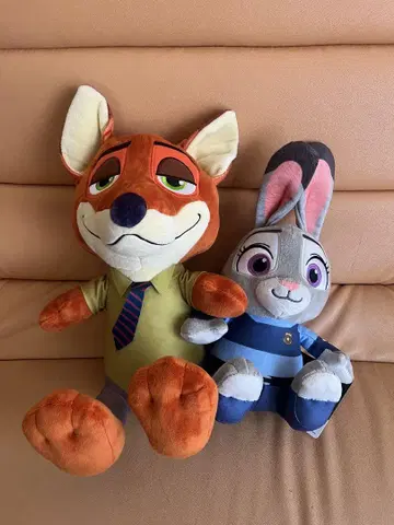 주토피아 닉 와일드 & 주디 홉스 봉제 인형 디즈니
