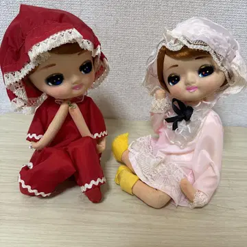 쇼와 레트로 앉은 포즈 인형 봉제 인형 프랑스 인형 레트로 빈티지