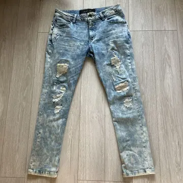 칼카니 데미지 가공 데님 팬츠 청바지 자수