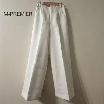 M-PREMIER 화이트 와이드 팬츠