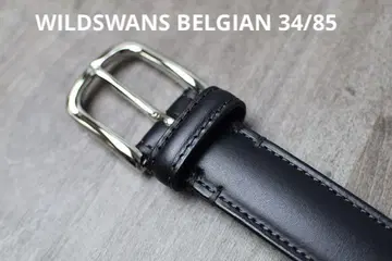 WILDSWANS BELGIAN 가죽 벨트 블랙 34/85