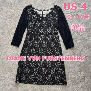 DIANE VON FURSTENBERG 블랙 레이스 원피스 US 4
