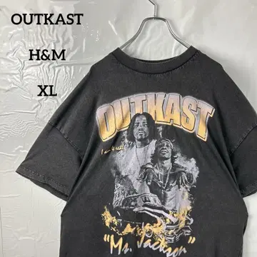 밴딩 티셔츠 OUTKAST 아웃캐스트 h&m 빈티지 페이드 블랙