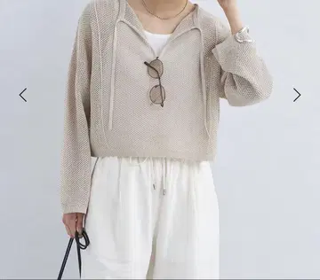 UNITED ARROWS 메쉬 크롭 2WAY 풀오버 니트