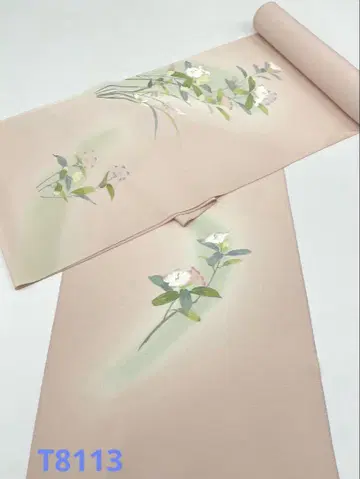 부착된 서명, 손으로 그린 유젠, 순수 실크 옷감