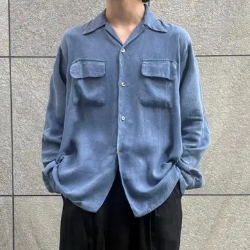 1950년대 빈티지 레이온 개버딘 셔츠 박스 실루엣