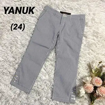 완판템 YANUK 야누크 스트라이프 패턴 크롭 팬츠 24 봄/여름 반바지