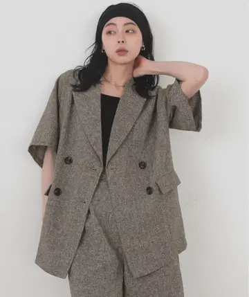 LIAN 썸머 트위드 하프 자켓