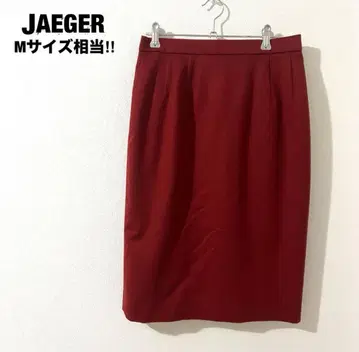 JAEGER 예거 무릎 기장 스커트 빨간색 M 울 예쁜 오피스 M