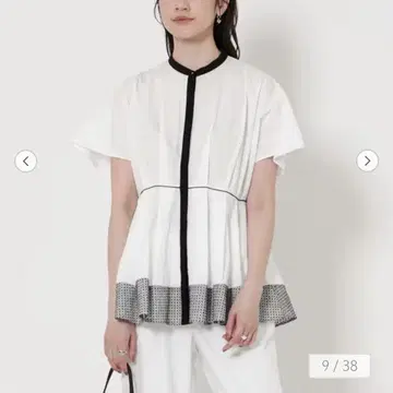 UNITED ARROWS 자수 돌먼 슬리브 블라우스