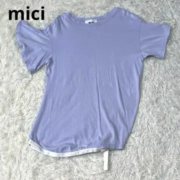 mici 미치 변형 비대칭 아지메 티셔츠 퍼플