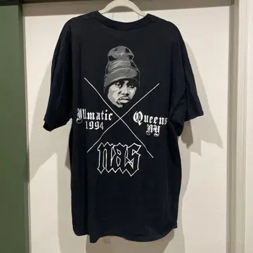 레어 Nas illmatic 1994 Rap Tee Black