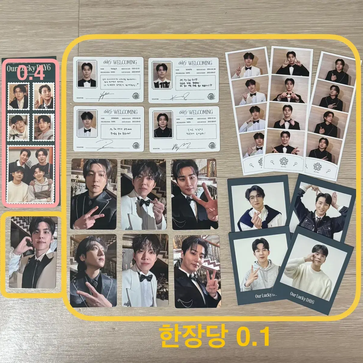 DAY6 My Day Kit Young K Sungjin Dowoon Wonpil Poca Polaroid ID Photo
