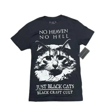Black Craft 블랙 캣 티셔츠 고딕 고양이