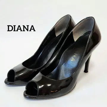 DIANA 다이애나 에나멜 펌프스 오픈토 블랙 23.5cm