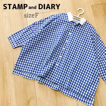STAMP and DIARY 깅엄 체크 와이드 셔츠