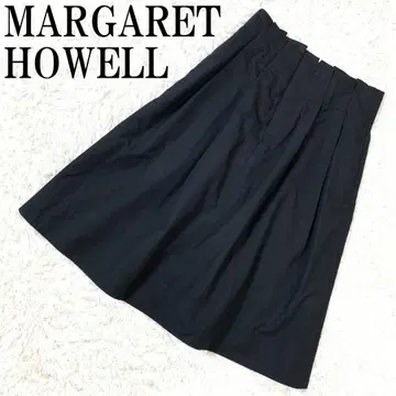 MARGARET HOWELL 플레어 스커트 네이비 II B678
