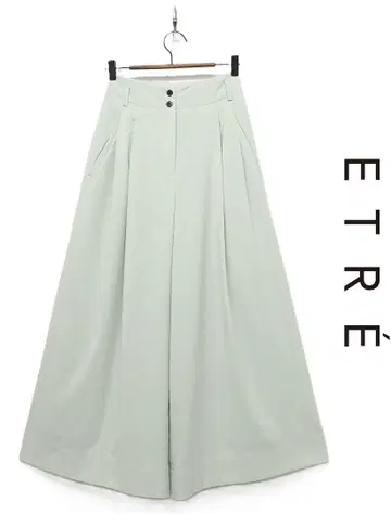 F476/새상품급 ETRE TOKYO 와이드 팬츠 2턱 하이웨스트 S