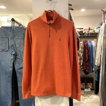 POLO by Ralph Lauren 하프 지퍼 맨투맨 오렌지