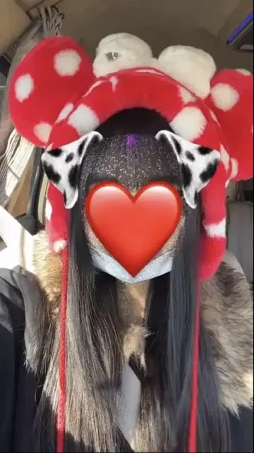미니 팬 캡 도트 빨간색