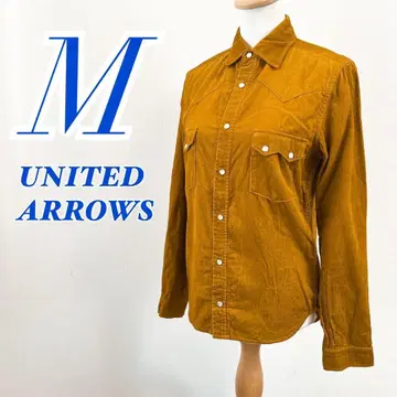 UNITED ARROWS 코듀로이 긴팔 셔츠 M 머스타드 캐주얼