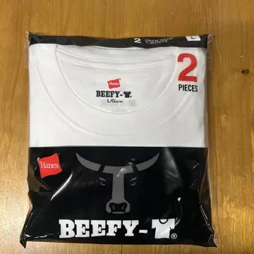 Hanes BEEFY-T 화이트 L 사이즈 2장 세트